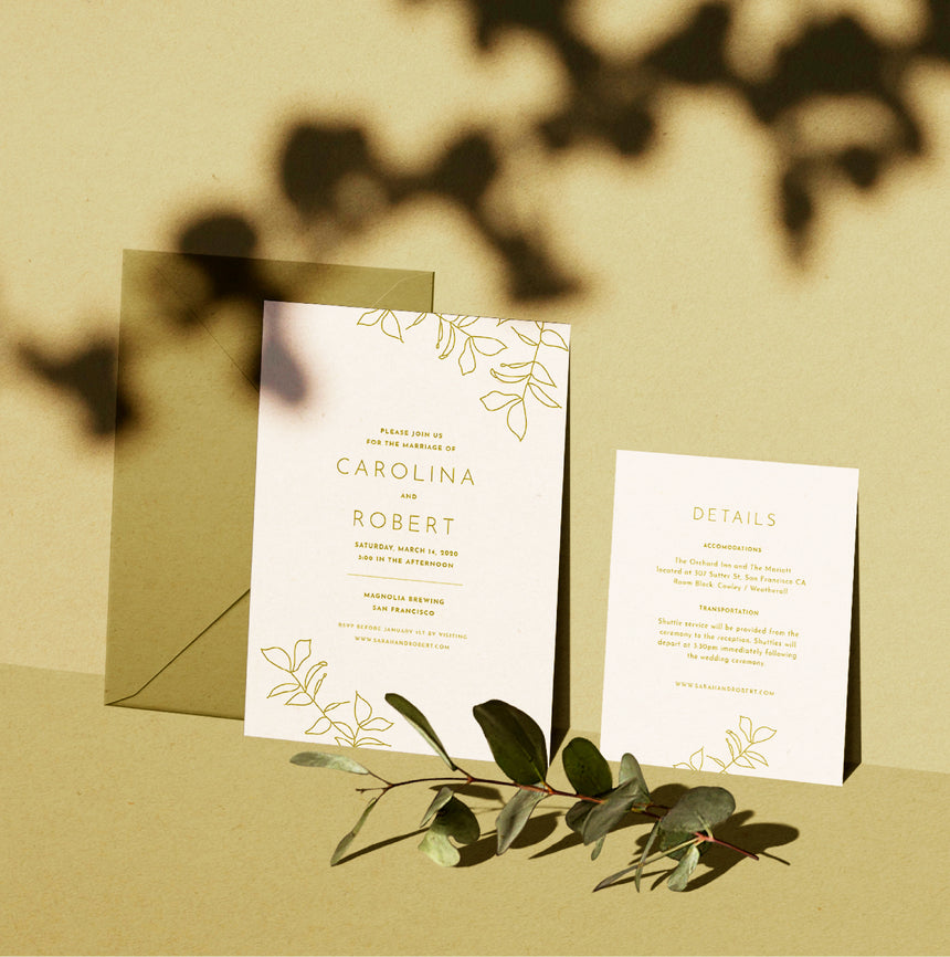 Eucalyptus Leaves Wedding Invitation